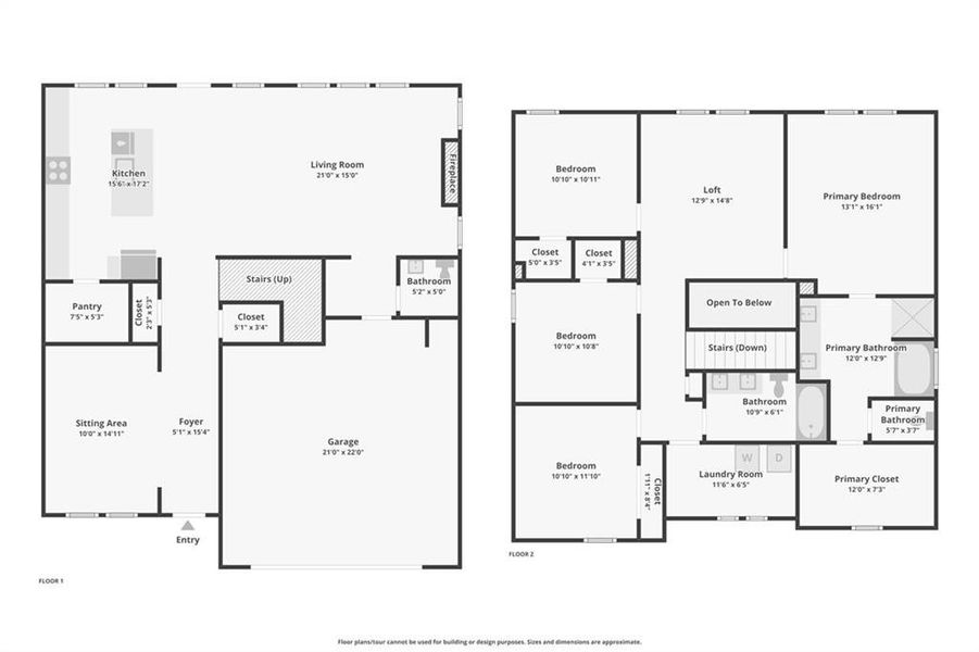 2D floor plan layout of this home in Westmont Preserve, Powder Springs, GA (Image 7).