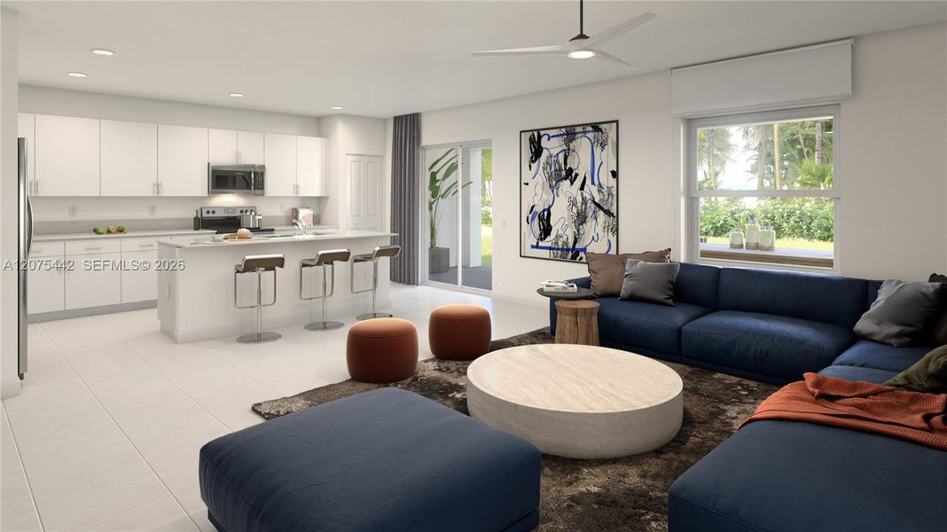 Furnished interior view inside a new home in Wildwood Groves, Miami (Image 5).