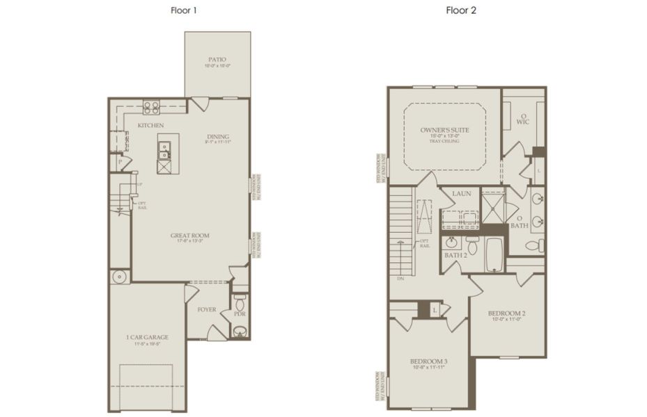 2D floor plan layout of this home in Exchange at 401, Raleigh, NC (Image 4).