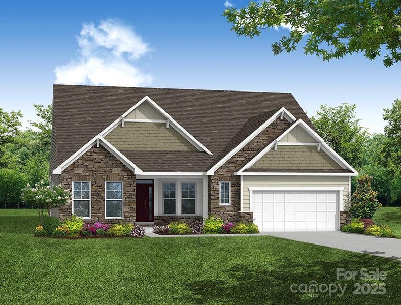 Homesite 175 features an Edgefield D floorplan with front load garage.