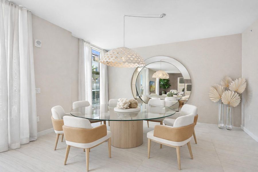 Dining area virtually staged