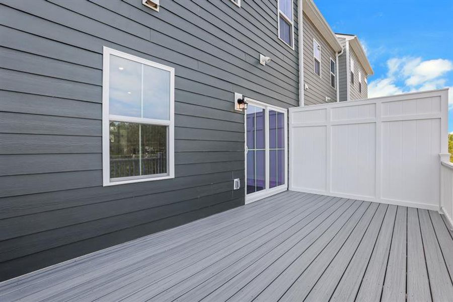 Exterior details and patio area of a home in Park Ridge at Sugar Hill, Sugar Hill (Image 2).
