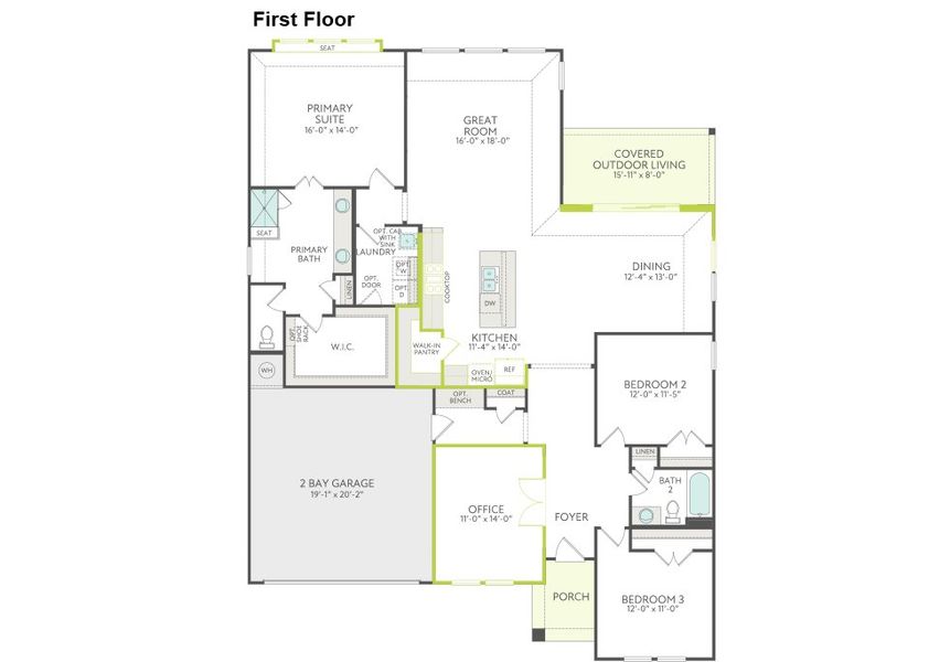 2D floor plan layout of this home in Inspiration Collection at Bridgewater, Midlothian, TX (Image 3).