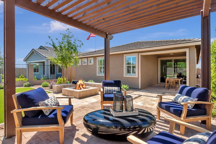 Exterior details and patio area of a home in Icon at Thunderbird, Glendale (Image 25). Exterior details and patio area of a home in Icon at Thunderbird, Glendale (Image 25).