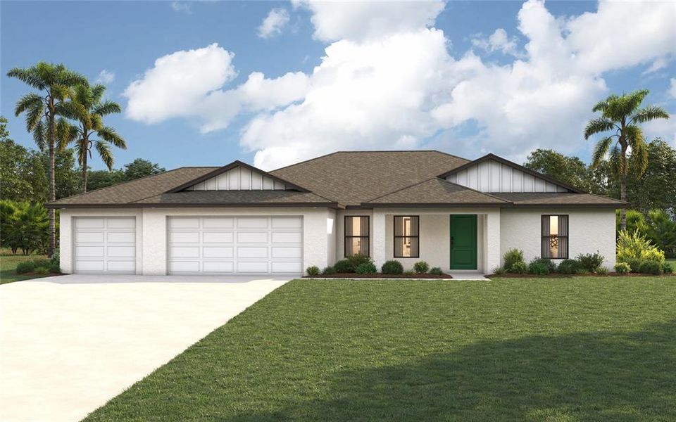 Front exterior of a new home in , Citrus Springs, FL, highlighting curb appeal (Image 1). Front exterior of a new home in , Citrus Springs, FL, highlighting curb appeal (Image 1).
