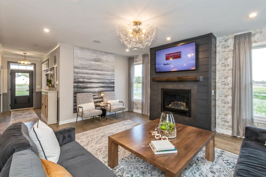 Representative furnished interior of a home built from the Wyatt by Fischer Homes in Twin Lakes, Hoschton (Image 58).