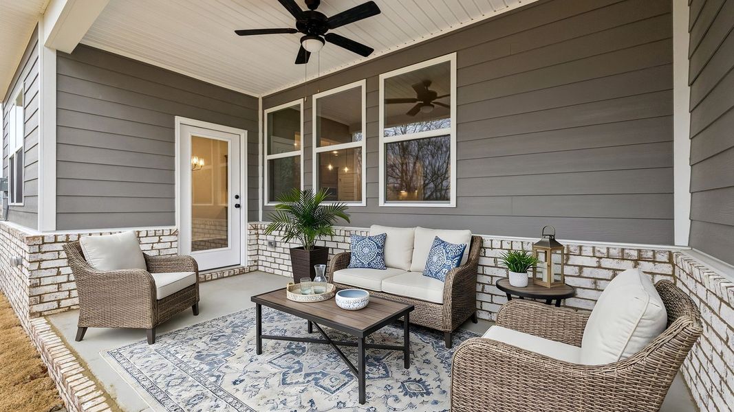 Representative exterior details of a home built from the Stonebrook II by D.R. Horton in Harvest Point, Spring Hill (Image 3). Representative exterior details of a home built from the Stonebrook II by D.R. Horton in Harvest Point, Spring Hill (Image 3).