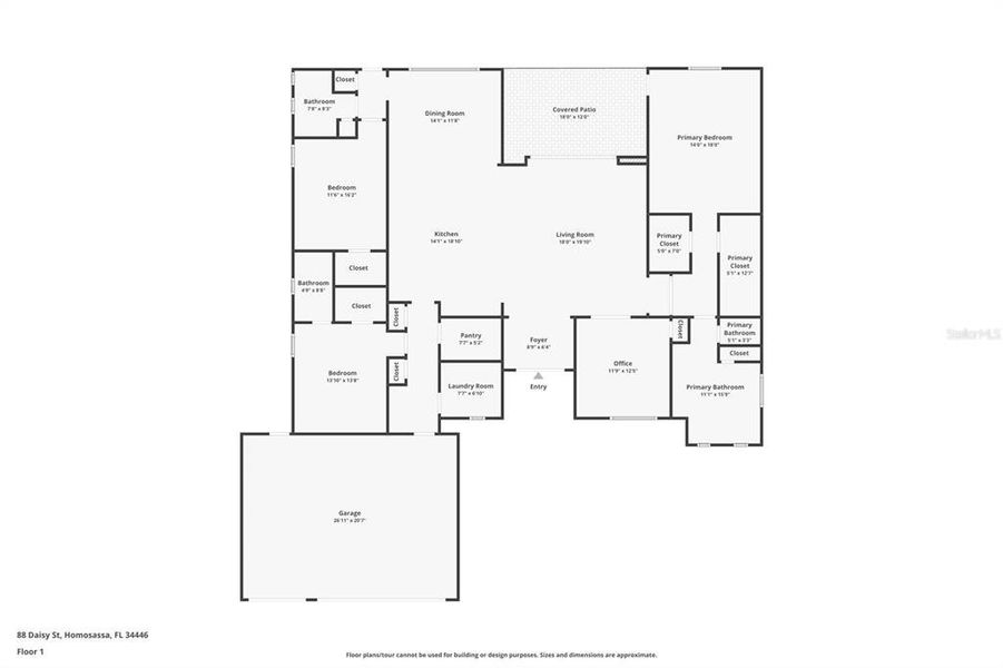 2D floor plan layout of this home in , Homosassa, FL (Image 6). 2D floor plan layout of this home in , Homosassa, FL (Image 6).