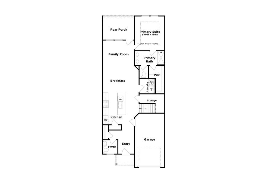 2D floor plan layout for the Lawson by DRB Homes in Pelham Crossing, Greenville, SC (Image 3).