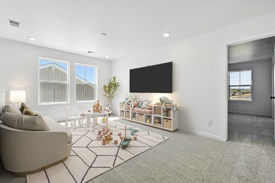 Representative furnished interior of a home built from the Palisade by Taylor Morrison in Trailstone City Collection, Arvada (Image 6).