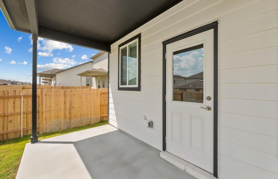 Exterior details and patio area of a home in Patterson Ranch, Georgetown (Image 4). Exterior details and patio area of a home in Patterson Ranch, Georgetown (Image 4).