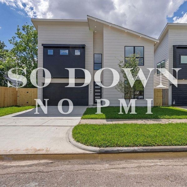 Front exterior of a new home in , Houston, TX, highlighting curb appeal (Image 1). Front exterior of a new home in , Houston, TX, highlighting curb appeal (Image 1).