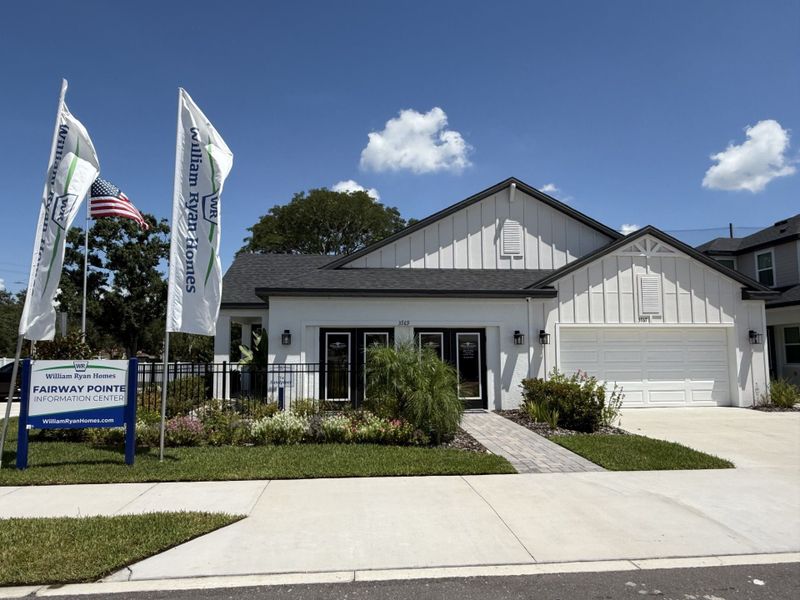 Representative exterior photo of a completed home built from the Sandpiper by William Ryan Homes in Fairway Pointe - 55+ Villa Community, Sun City Center, FL (Image 22).