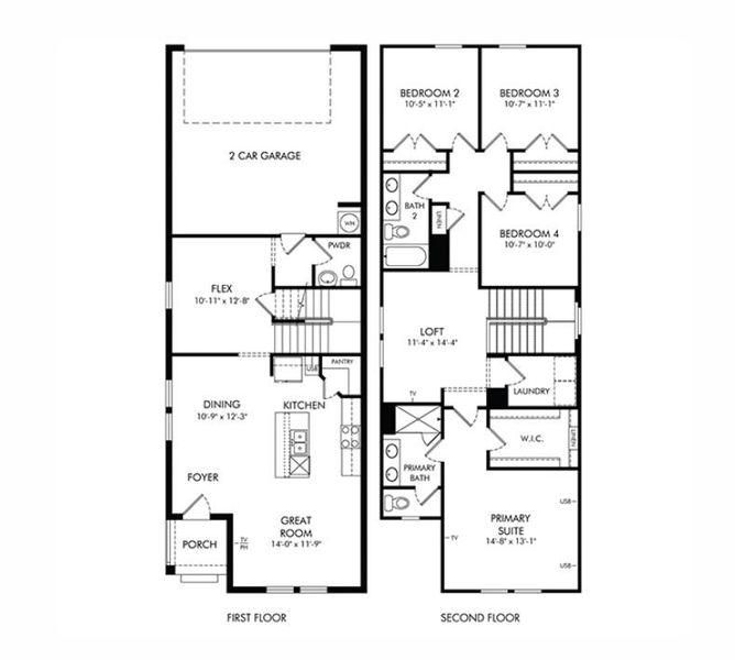 2D floor plan layout of this home in The Meadow at Crossprairie Bungalows, St. Cloud, FL (Image 1). 2D floor plan layout of this home in The Meadow at Crossprairie Bungalows, St. Cloud, FL (Image 1).
