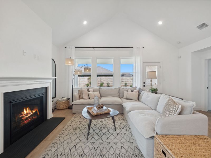 Great room with vaulted ceiling Great room with vaulted ceiling