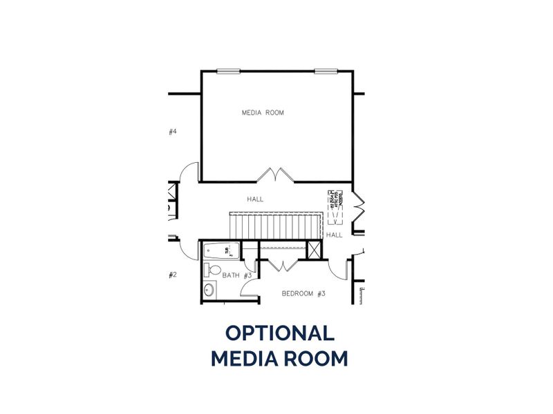 2D floor plan layout for the The Wynward by Stephen Elliott Homes in Traditions Of Braselton, Jefferson, GA (Image 12).