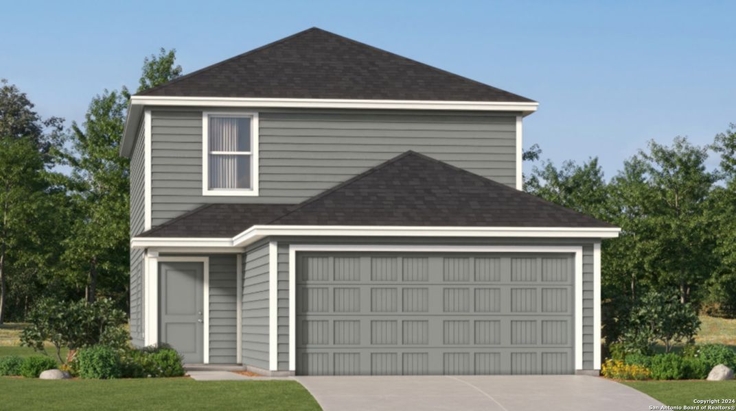 Front exterior of a new home in , San Antonio, TX, highlighting curb appeal (Image 1). Front exterior of a new home in , San Antonio, TX, highlighting curb appeal (Image 1).