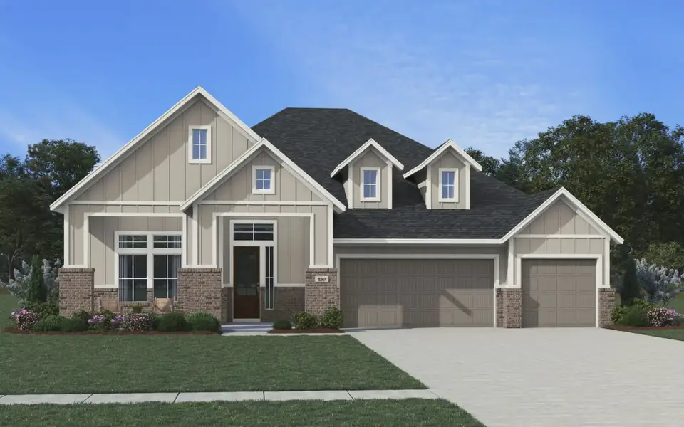 Representative exterior photo of a completed home built from the Kingston by Chesmar Homes in Prominence 60's, San Antonio, TX (Image 4).