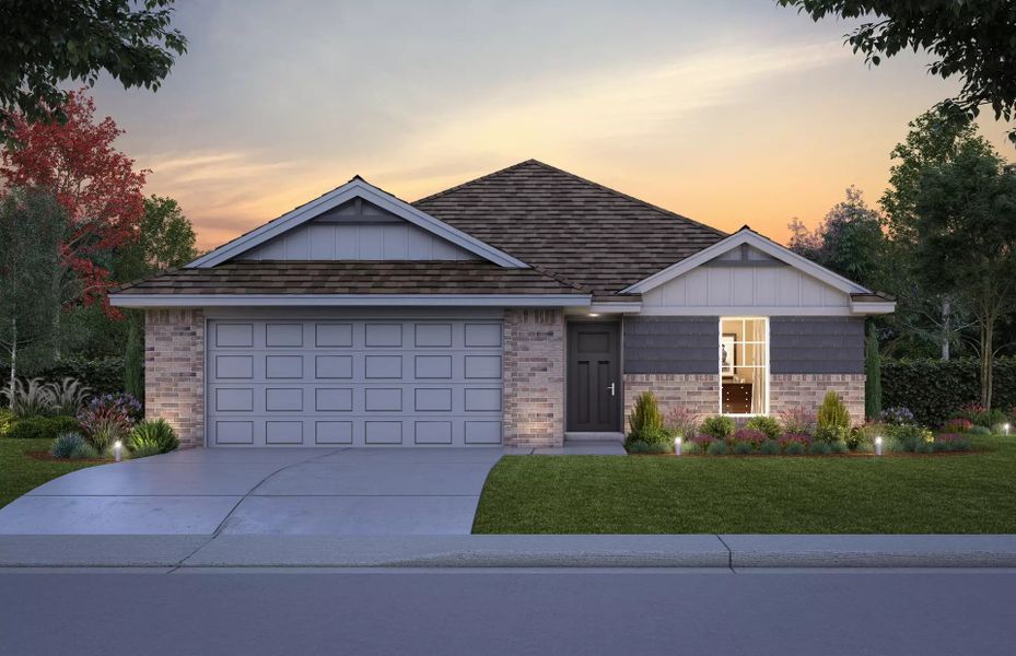 Representative exterior photo of a completed home built from the Cypress by Home Creations in Santa Fe, Cleveland, TX (Image 1). Representative exterior photo of a completed home built from the Cypress by Home Creations in Santa Fe, Cleveland, TX (Image 1).