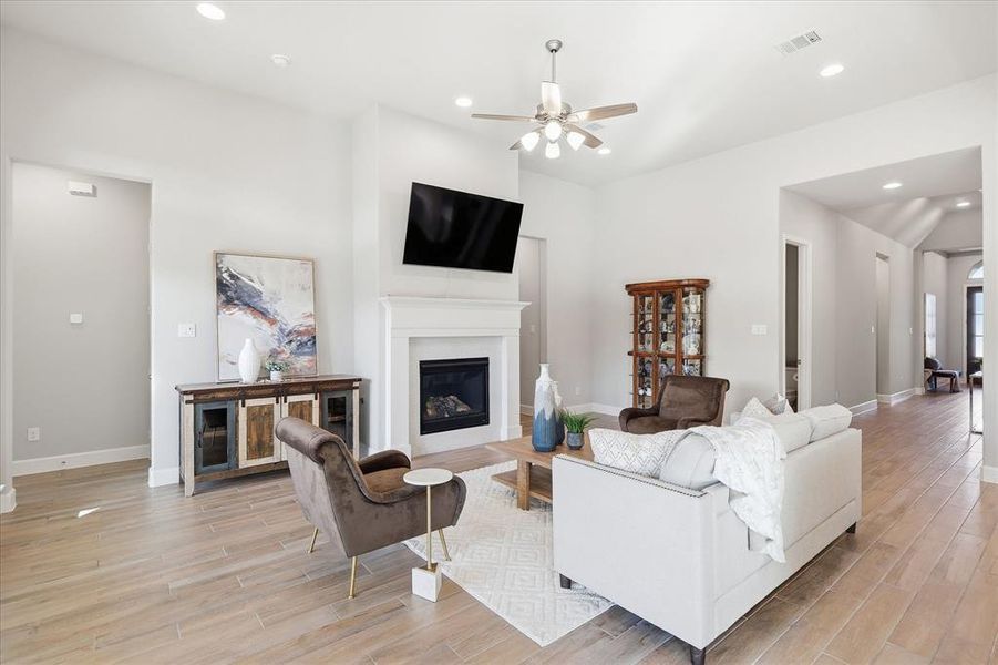 Furnished interior view inside a new home in Watercress 65', Haslet (Image 7). Furnished interior view inside a new home in Watercress 65', Haslet (Image 7).