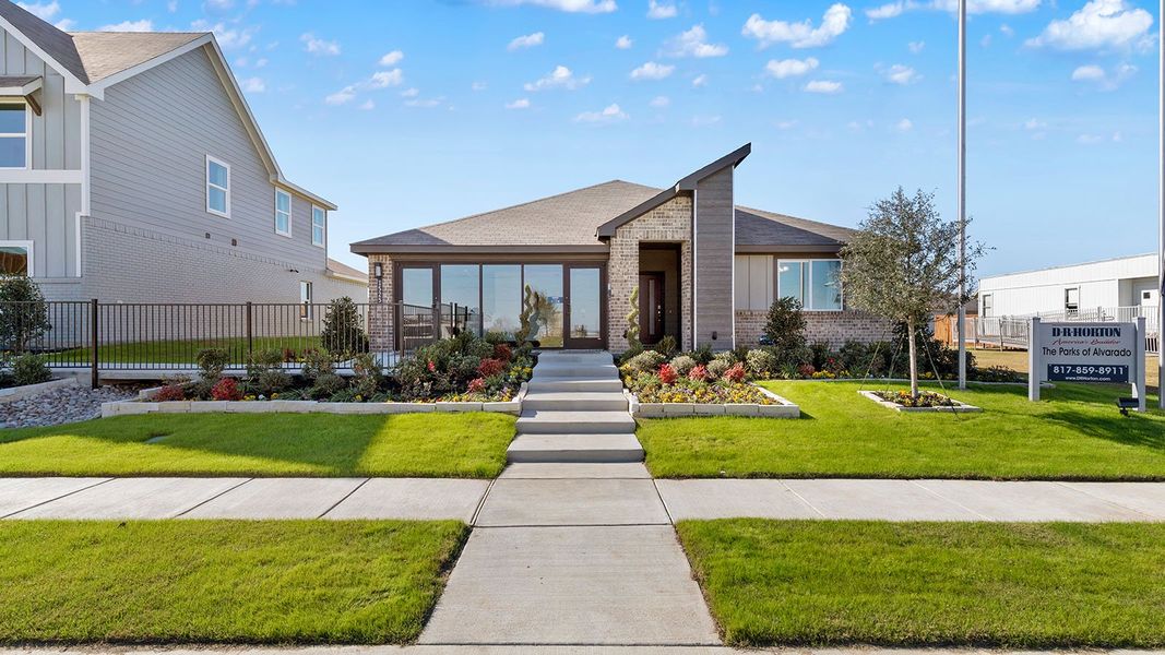 Representative exterior photo of a completed home built from the Kingston by D.R. Horton in The Parks of Alvarado, Alvarado, TX (Image 1). Representative exterior photo of a completed home built from the Kingston by D.R. Horton in The Parks of Alvarado, Alvarado, TX (Image 1).