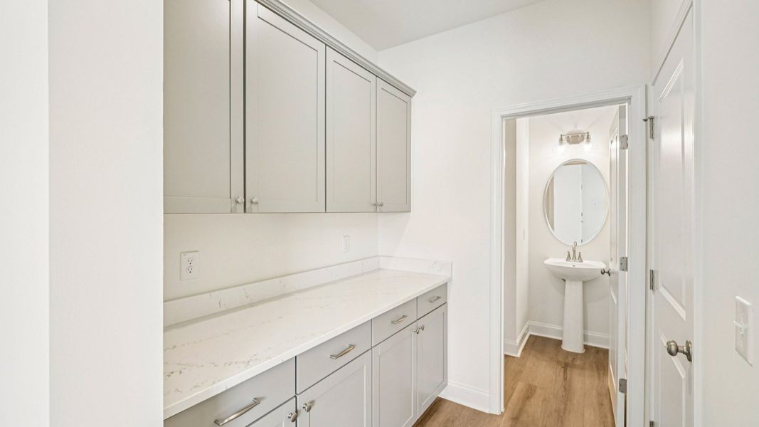 Representative furnished interior of a home built from the Juniper by DRB Homes in Sidney Creek Single Family, Zebulon (Image 11). Representative furnished interior of a home built from the Juniper by DRB Homes in Sidney Creek Single Family, Zebulon (Image 11).
