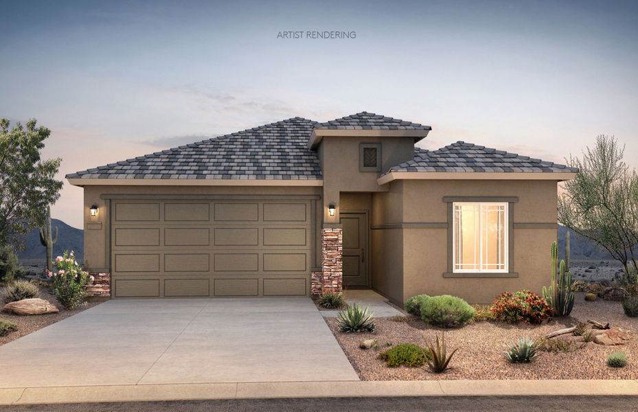 Representative exterior photo of a completed home built from the Lavender by Centex in Copper Falls, Buckeye, AZ (Image 15).