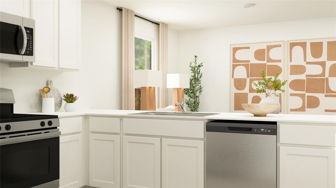 Furnished interior view inside a new home in Bertram Oaks, Bertram (Image 5). Furnished interior view inside a new home in Bertram Oaks, Bertram (Image 5).