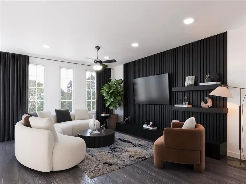Furnished interior view inside a new home in Brookside Reserve, Alpharetta (Image 5). Furnished interior view inside a new home in Brookside Reserve, Alpharetta (Image 5).