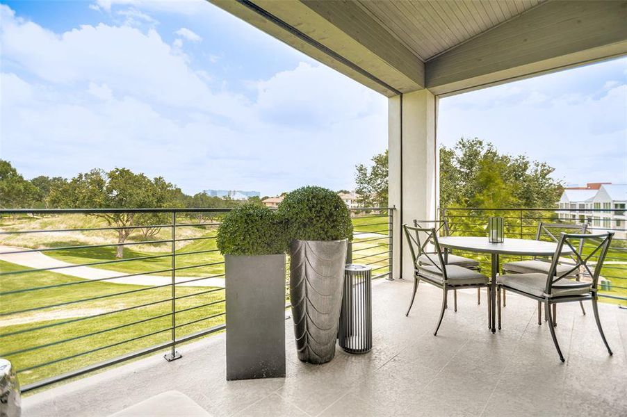 Exterior details and patio area of a home in The Residences, Irving (Image 19).