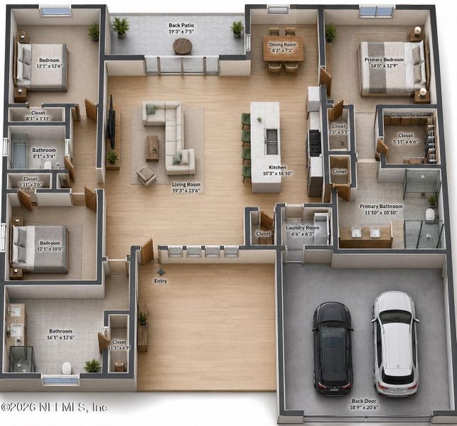 2D floor plan layout of this home in , Palm Coast, FL (Image 5).