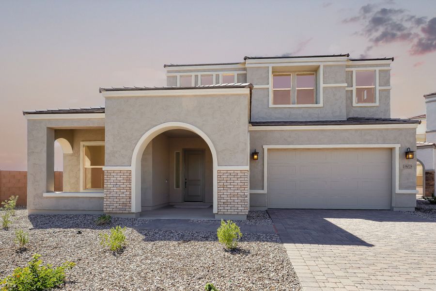 Representative exterior photo of a completed home built from the Lowell by Taylor Morrison in Combs Ranch Landmark Collection, San Tan Valley, AZ (Image 22).