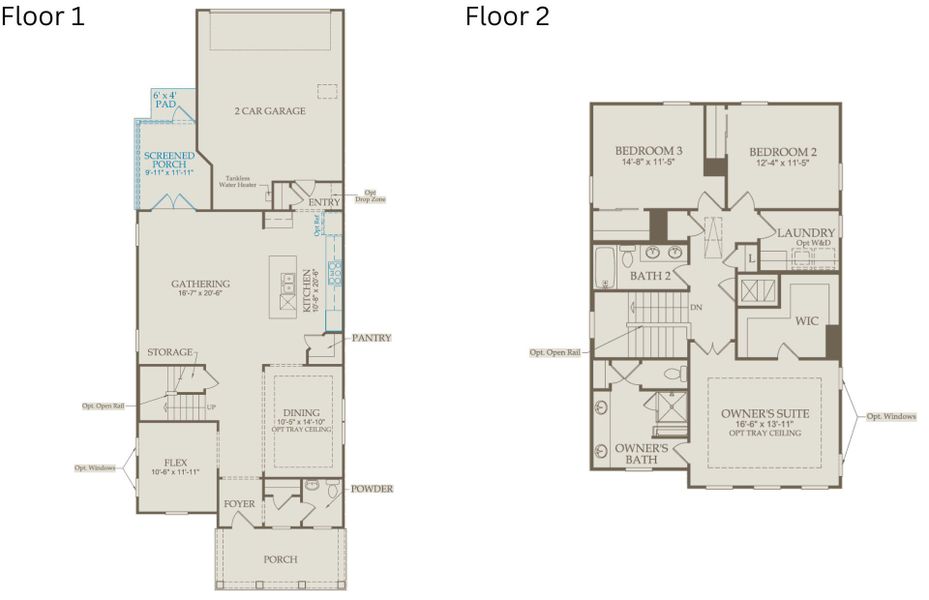 2D floor plan layout of this home in Saunders Farm, Willow Spring, NC (Image 5). 2D floor plan layout of this home in Saunders Farm, Willow Spring, NC (Image 5).