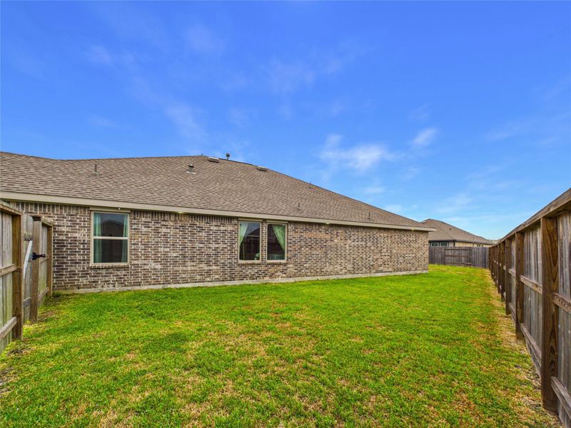 Exterior details and patio area of a home in Sterling Point at Baytown Crossings: Wildflower II Collection, Baytown (Image 21). Exterior details and patio area of a home in Sterling Point at Baytown Crossings: Wildflower II Collection, Baytown (Image 21).