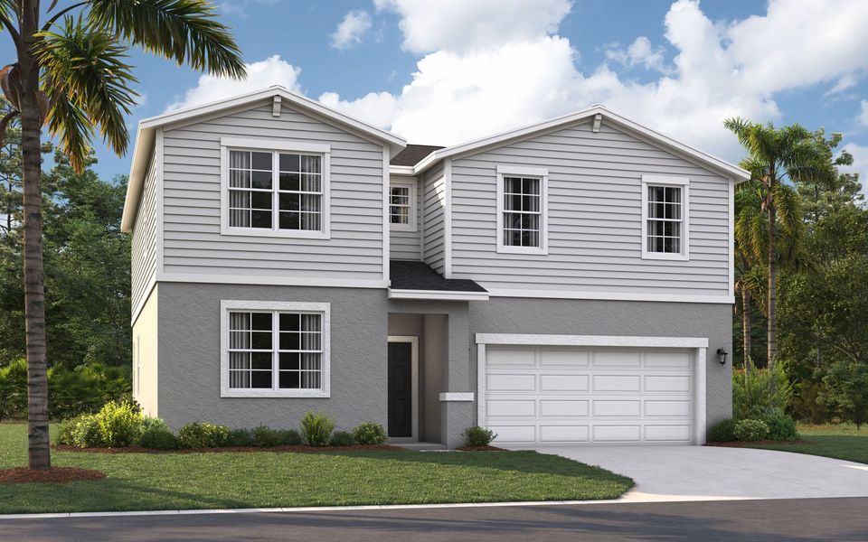 Representative exterior photo of a completed home built from the The Linden by Stanley Martin Homes in Brack Ranch, St. Cloud, FL (Image 2). Representative exterior photo of a completed home built from the The Linden by Stanley Martin Homes in Brack Ranch, St. Cloud, FL (Image 2).