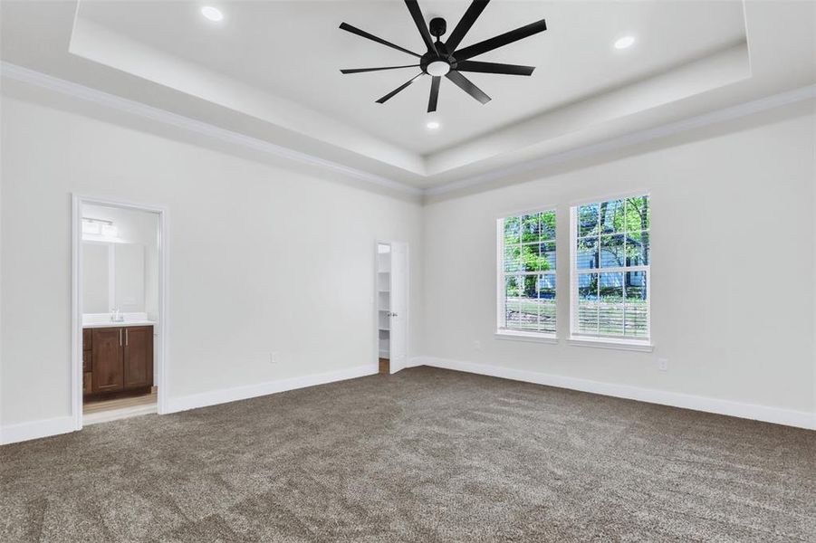 Oversized primary with tray ceiling