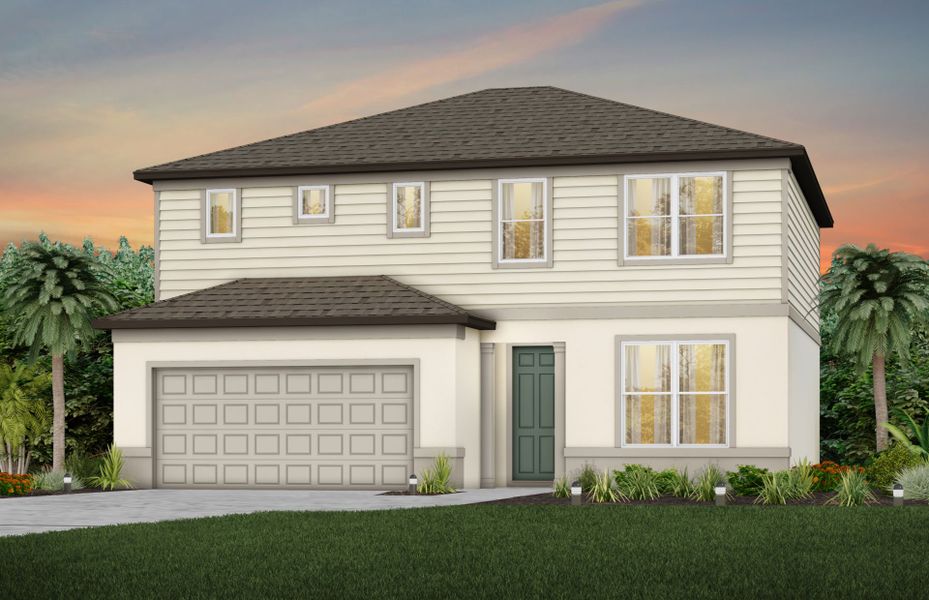 Representative exterior photo of a completed home built from the Tilden by Pulte Homes in Riverwood, Zephyrhills, FL (Image 20).