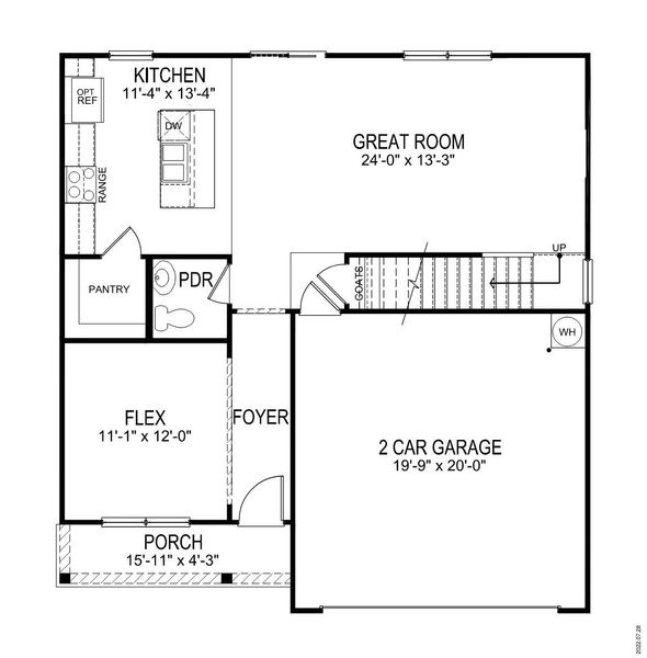 2D floor plan layout of this home in Bentley Park, Greenwood, SC (Image 4).
