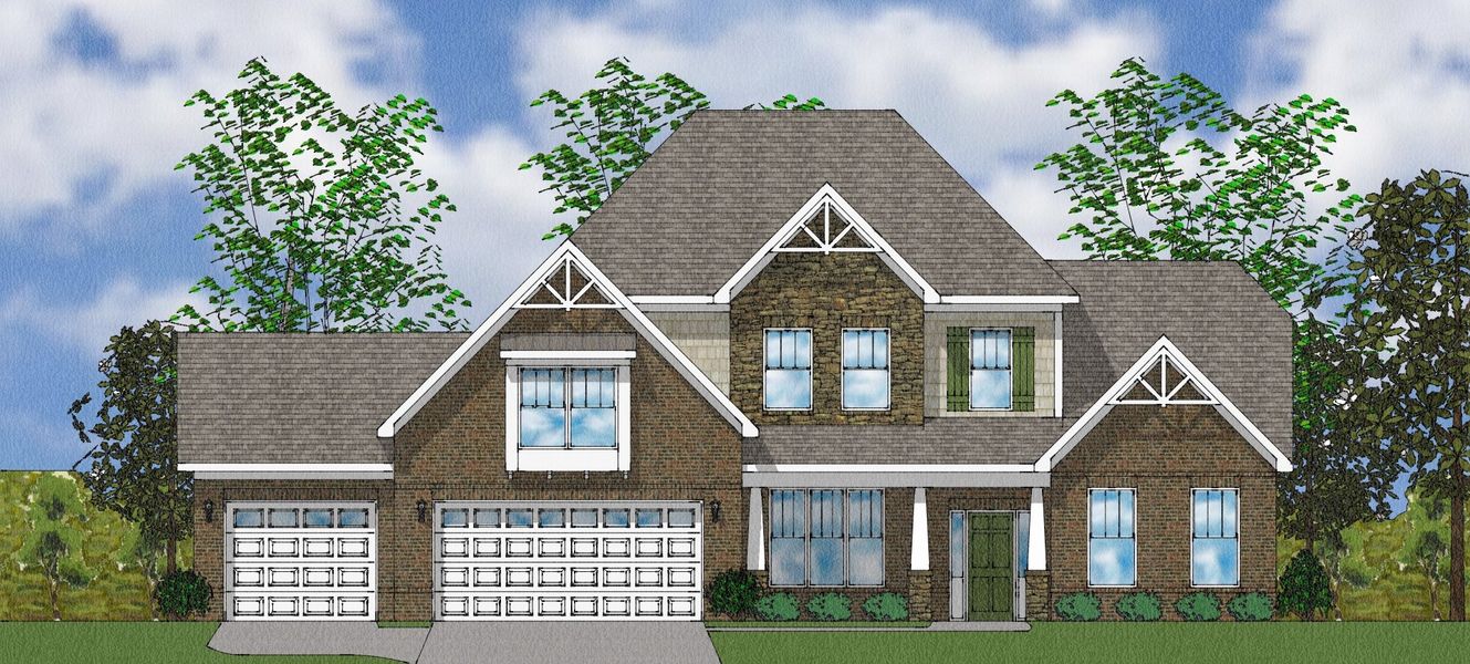 Representative exterior photo of a completed home built from the Bridges II - Elite Collection by Mungo Homes in Suter Estates, Easley, SC (Image 15).