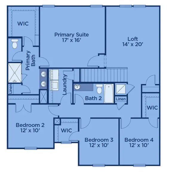 2D floor plan layout for the Roswell by UnionMain Homes in Three Rivers, Rome, GA (Image 4).