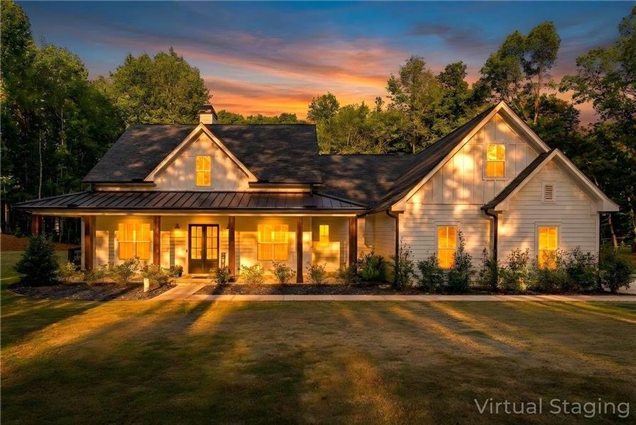 Front exterior of a new home in , Woodstock, GA, highlighting curb appeal (Image 27).