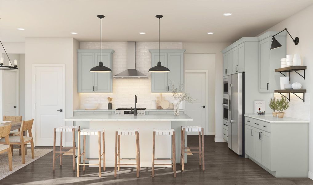 Gourmet island kitchen (*Artist rendering used for illustration purposes only.)