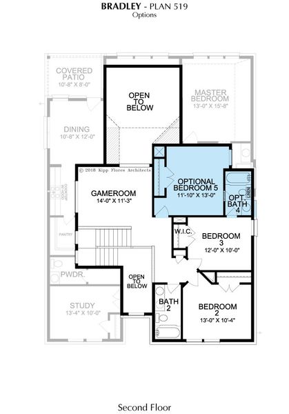 2D floor plan layout for the Bradley by Landon Homes in Lexington Frisco, Frisco, TX (Image 22).