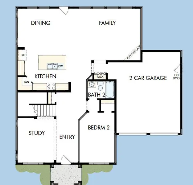 2D floor plan layout of this home in Hidden Ponds Reserve, Awendaw, SC (Image 4).