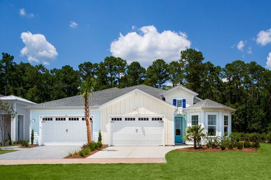 Representative exterior photo of a completed home built from the Antigua by Minto Communities in Latitude Margaritaville Hilton Head, Hardeeville, SC (Image 1). Representative exterior photo of a completed home built from the Antigua by Minto Communities in Latitude Margaritaville Hilton Head, Hardeeville, SC (Image 1).