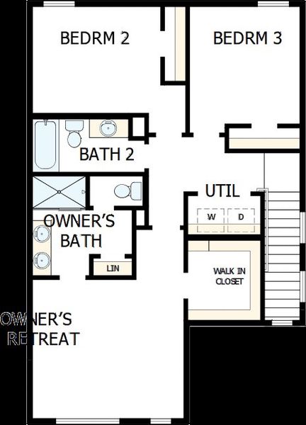 2D floor plan layout of this home in Easton Park – Nelson Village - Haven Series, Austin, TX (Image 3).