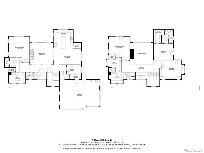 2D floor plan layout of this home in , Franktown, CO (Image 3).