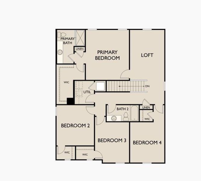 2D floor plan layout of this home in The Trails at Carmel, Pflugerville, TX (Image 3).