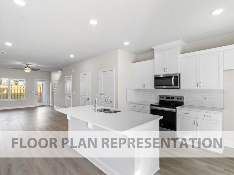 Athens Plan Kitchen and Living Room | Ivey Homes