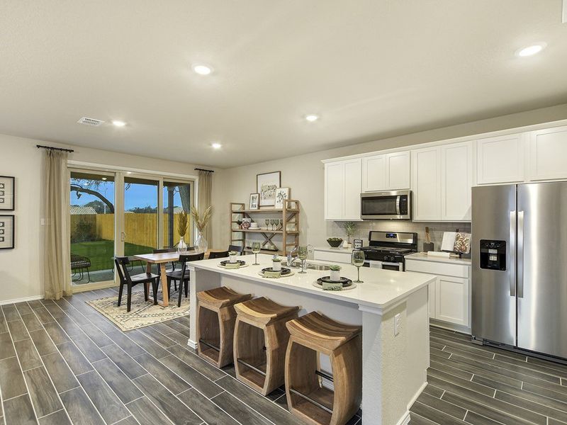 Santiago model open kitchen at Hidden Springs in New Braunfels, TX by Century Communities